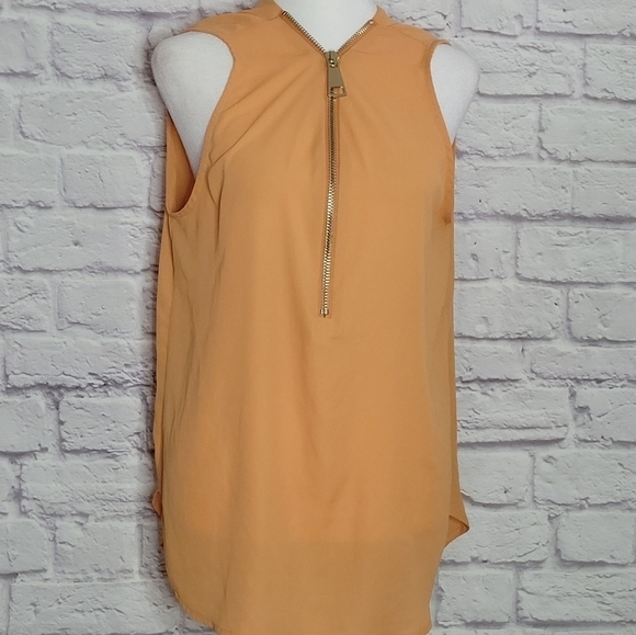 Carmen Marc Valvo Medium Zipper Neck  Tunic Blouse - Picture 5 of 6